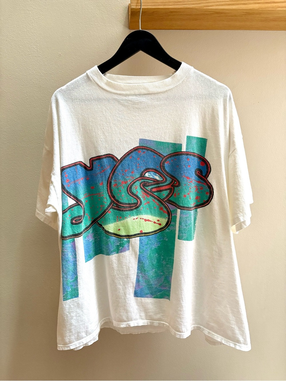 YES VTG 1991 Union Tour white Brockum T-shirt XL/OSFA Made in USA